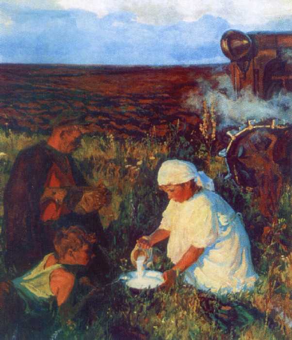 Сочинение по картине Пластова «Ужин трактористов» -